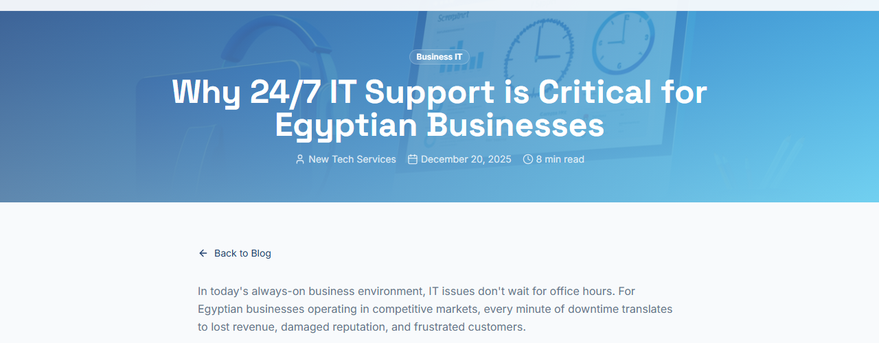 Why 24/7 IT Support is Critical for Egyptian Businesses