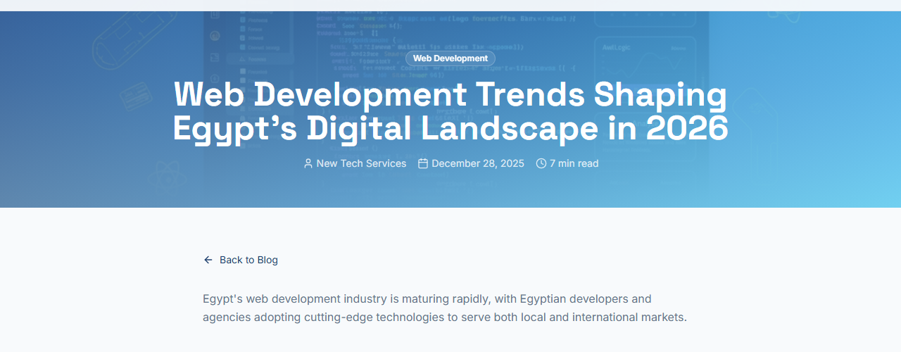 Web Development Trends in Egypt 2026