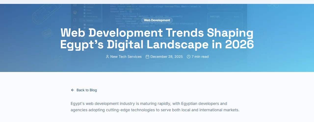 Web Development Trends Egypt 2026